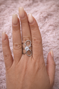 Bague fleur argent avec pierre