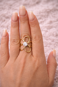 Bague fleure avec pierre